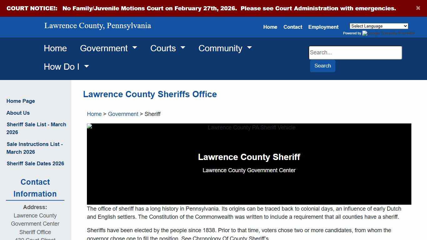 Lawrence County - Sheriff
